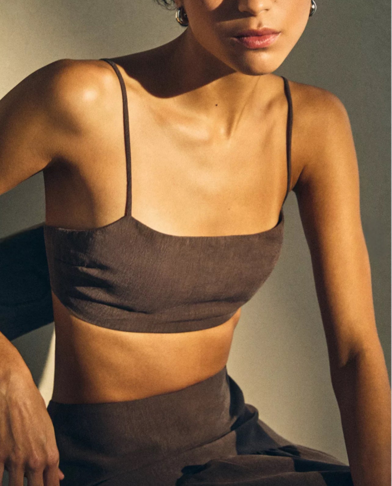 LINEN BIKINI TOP