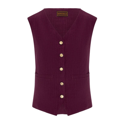 MASCULINE WAISTCOAT- BURGUNDY