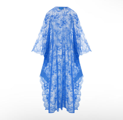 FLORAL LACE KAFTAN - BLUE