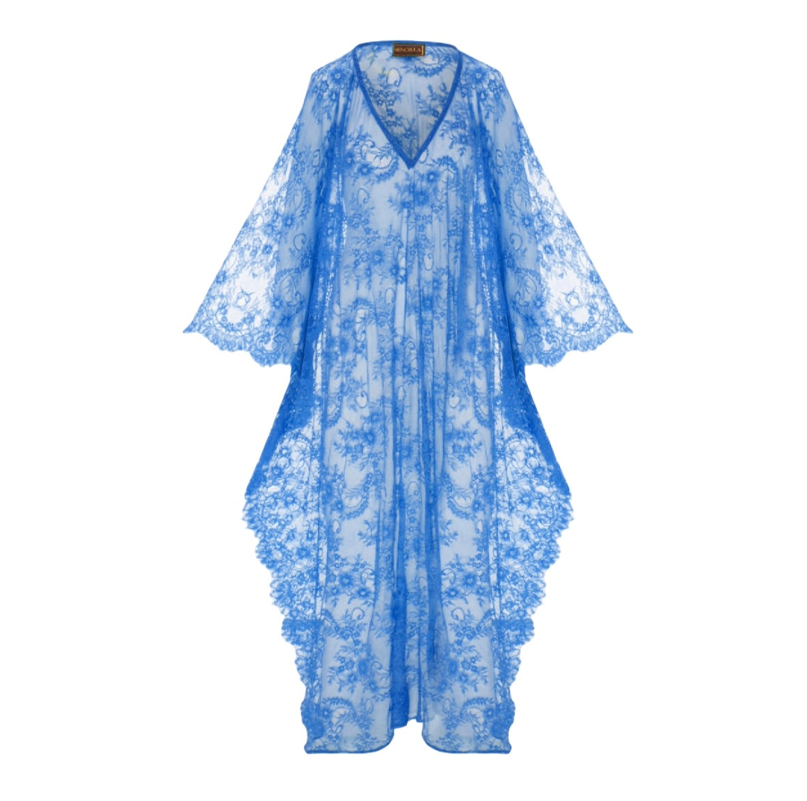 FLORAL LACE KAFTAN - BLUE